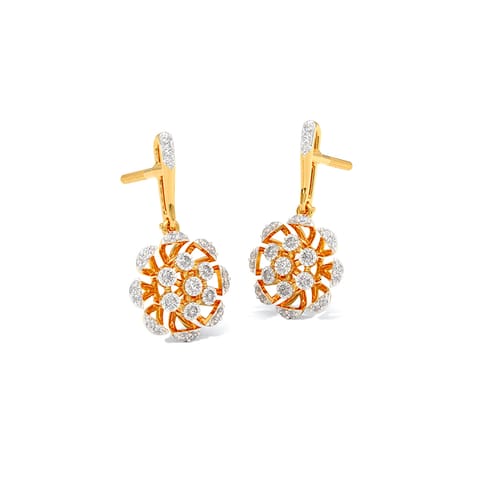 Floral Cascade Diamond Drop Earrings