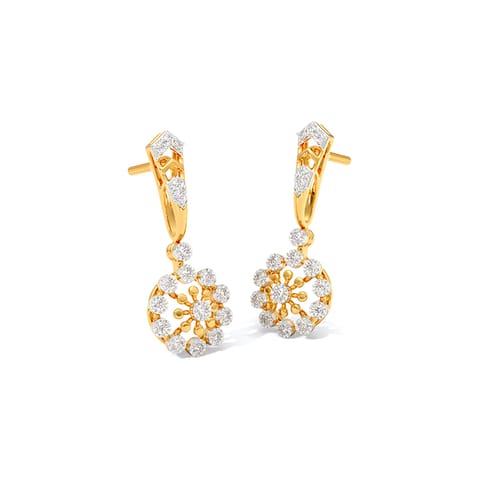Clustered Shine Diamond Drop Earrings