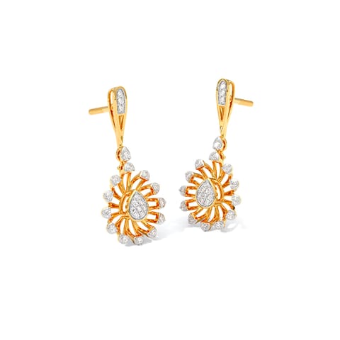 Beaming Pear Diamond Drop Earrings