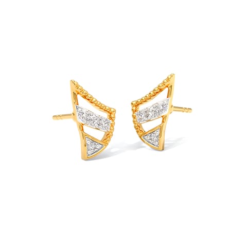 Crystal Line Diamond Stud Earrings