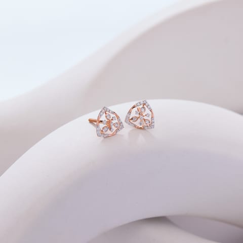 Majestic Triangle Diamond Stud Earrings