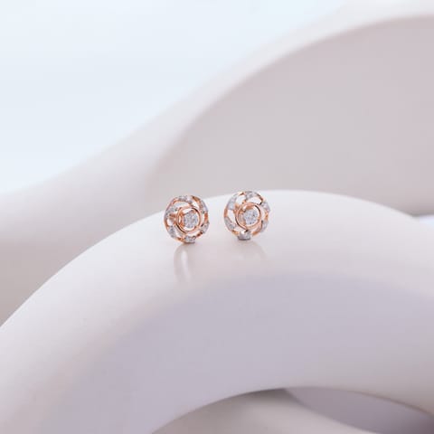 Aurora Circle Diamond Stud Earrings