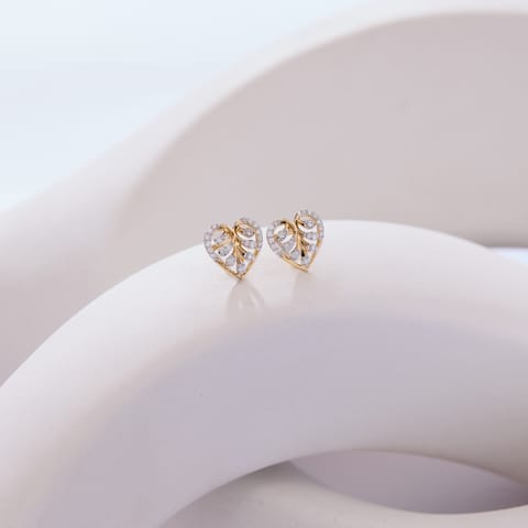 Heart Veil Diamond Stud Earrings