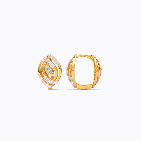 Marquise Strips Reversible Diamond Hoop Earrings