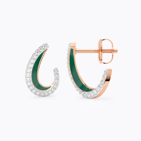 Interlink Glint Diamond Hoop Earrings
