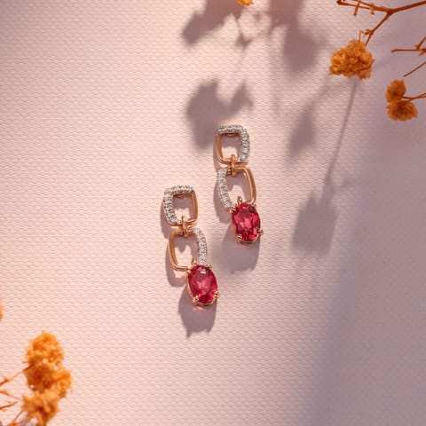 Blushing Loops Gemstone Drop Earrings