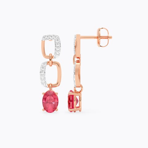 Blushing Loops Gemstone Drop Earrings