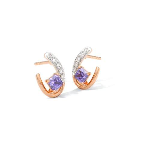 Tanzanite Loop Gemstone Stud Earrings Tanzanite Loop Gemstone Stud Earrings