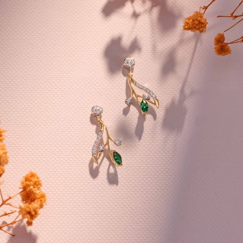 Stunning Green Gemstone Drop Earrings