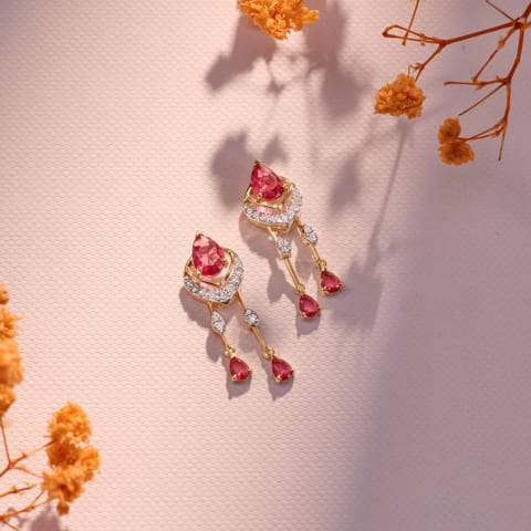Alluring Ruby Gemstone Drop Earrings