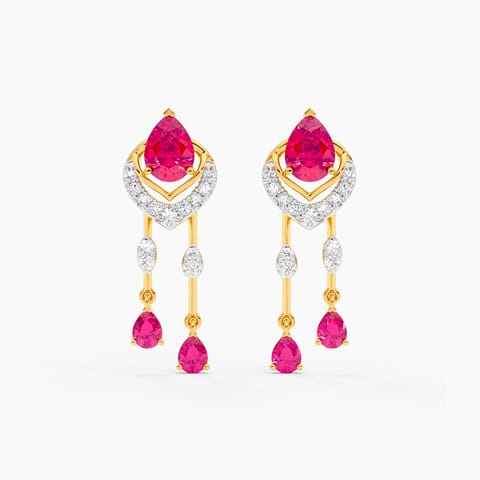 Alluring Ruby Gemstone Drop Earrings