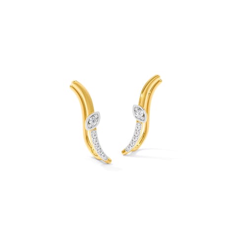 Curvy Gleam Diamond Ear Cuffs