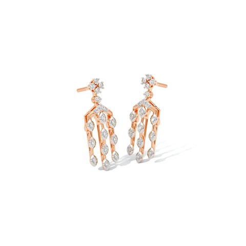 Gleaming Tassels Diamond Drop Earrings
