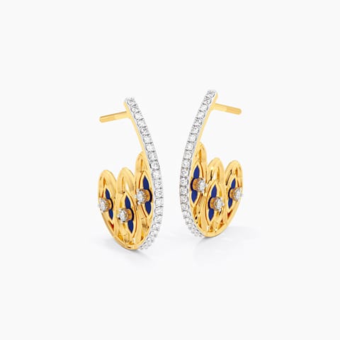 Ebon Radiance Diamond Hoop Earrings