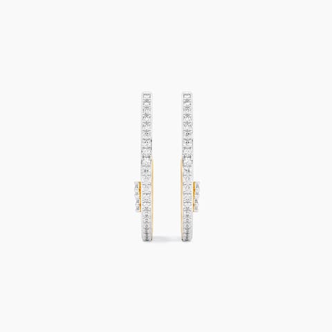 Ebon Radiance Diamond Hoop Earrings