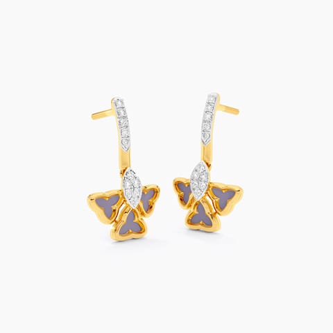 Green Petals Diamond Drop Earrings Green Petals Diamond Drop Earrings