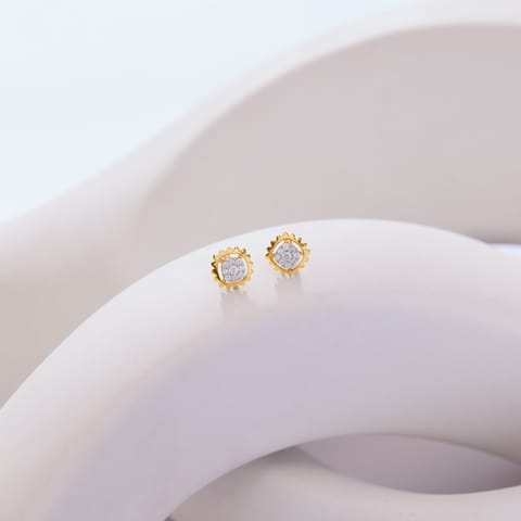 Classic Square Diamond Stud Earrings