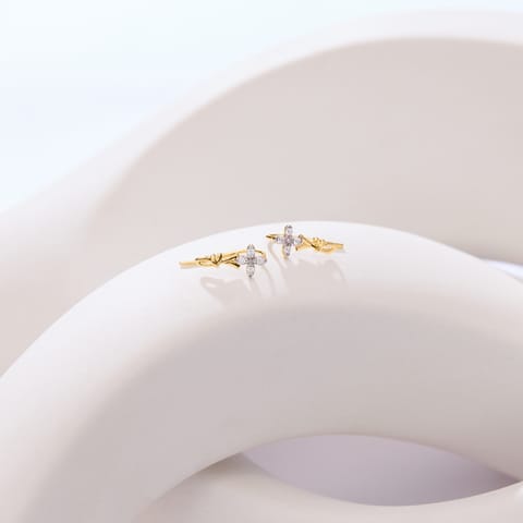 Floral Knot Diamond Ear Cuffs