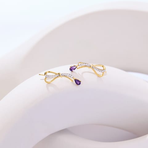 Rosette Knot Gemstone Ear Cuffs