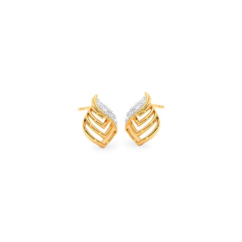 Ripple Shine Diamond Stud Earrings