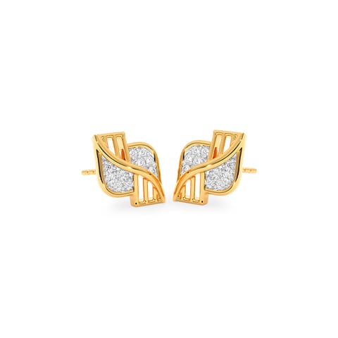 Mirror Beam Diamond Stud Earrings