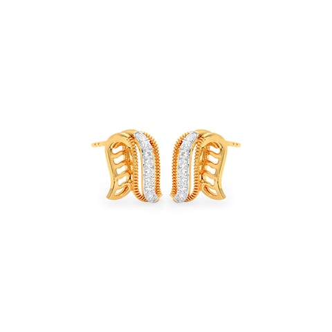 Twinkling Tulip Diamond Stud Earrings