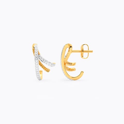 Lustrous Lines Diamond Hoop Earrings