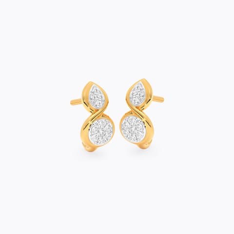 Glitzy Orb Diamond Hoop Earrings