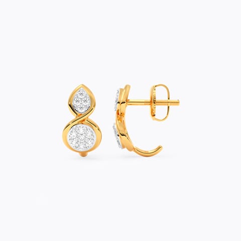 Glitzy Orb Diamond Hoop Earrings