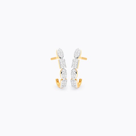 Sleek Trail Diamond Hoop Earrings