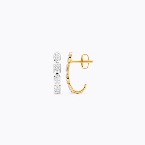 Sleek Trail Diamond Hoop Earrings