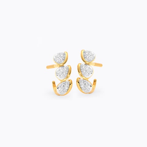 Trinity Pear Diamond Hoop Earrings