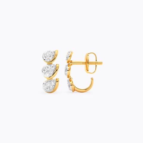 Trinity Pear Diamond Hoop Earrings