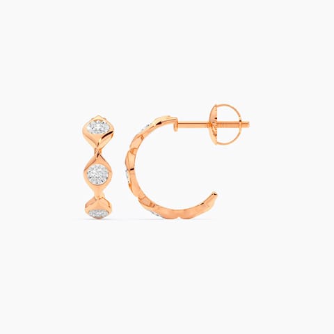 Breezy Elegance Diamond Hoop Earrings