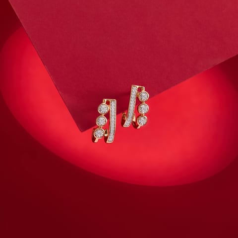 Treble Diamond Hoop Earrings Treble Diamond Hoop Earrings