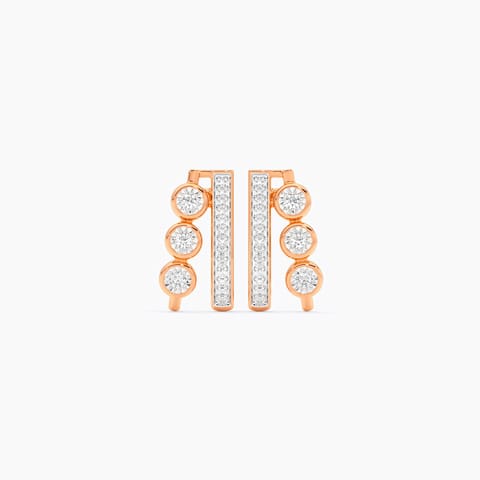Treble Diamond Hoop Earrings