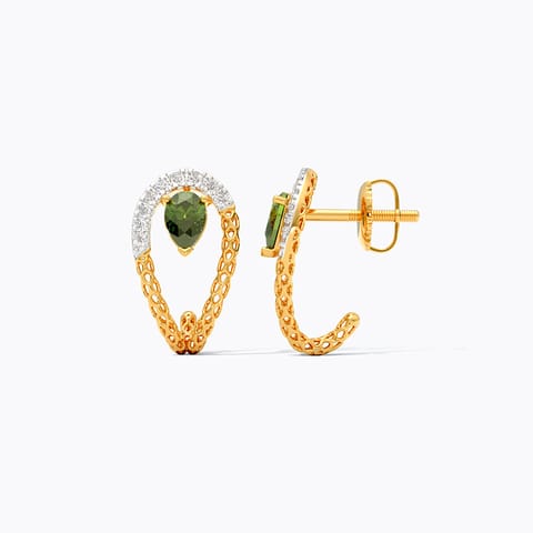 Peridot Mesh Gemstone Hoop Earrings Peridot Mesh Gemstone Hoop Earrings