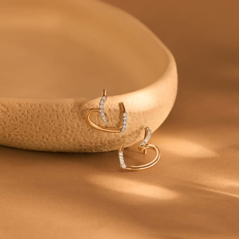 Swirly Heart Diamond Stud Earrings Swirly Heart Diamond Stud Earrings