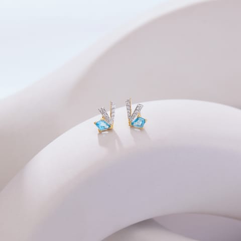 Topaz Lines Gemstone Stud Earrings
