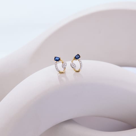 Blue Sphere Gemstone Stud Earrings
