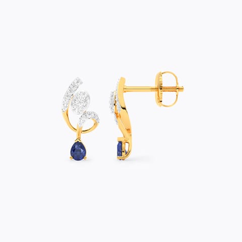 Twirling Tanzanite Gemstone Stud Earrings