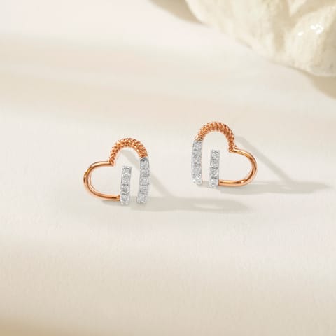 Twirling Grace Diamond Stud Earrings