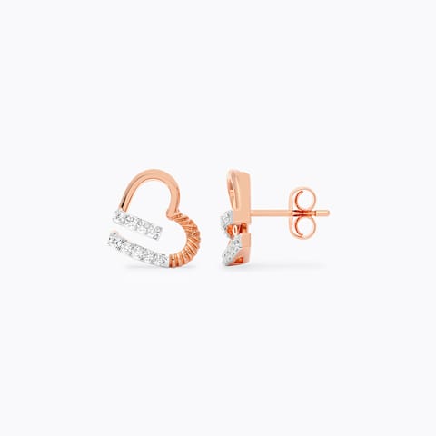 Twirling Grace Diamond Stud Earrings