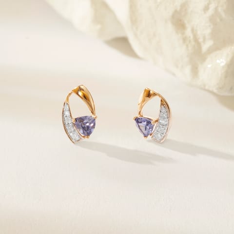 Blue Blaze Gemstone Stud Earrings