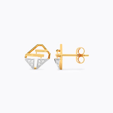 Sleek Cutout Diamond Stud Earrings Sleek Cutout Diamond Stud Earrings