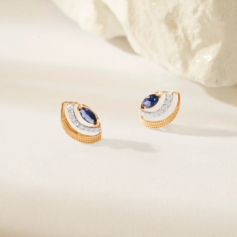 Marquise Sage Gemstone Stud Earrings