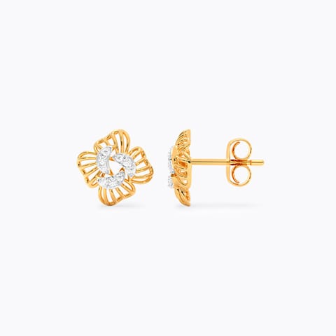 Subtle Scallop Diamond Stud Earrings Subtle Scallop Diamond Stud Earrings