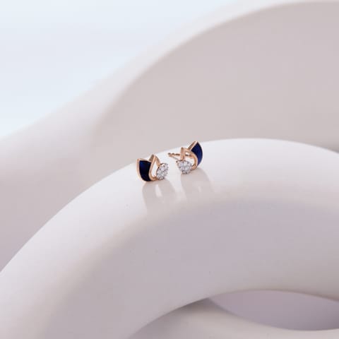 Blooming Blue Diamond Stud Earrings