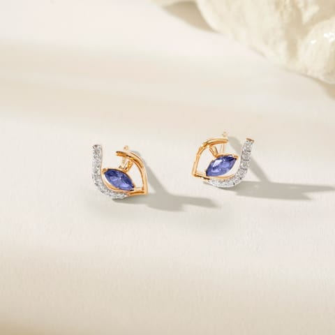 Blue Glint Gemstone Stud Earrings Blue Glint Gemstone Stud Earrings