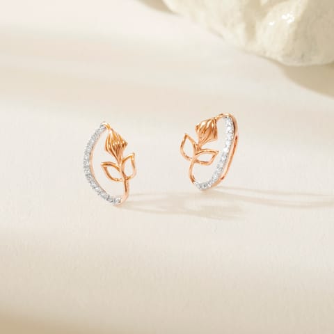 Blooming Petals Diamond Stud Earrings